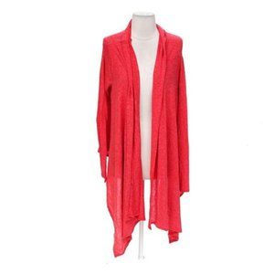 Oh!mg Sz S Women's Red Lightweight Long Sleeve Waterfall Draped Cardigan